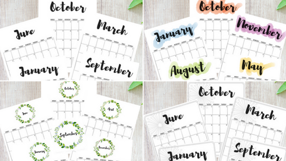 2018 Calendars: FREE Printables!