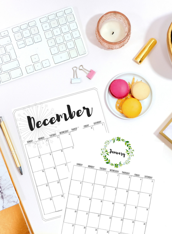 Beautiful and FREE 2019 Calendars: Printables