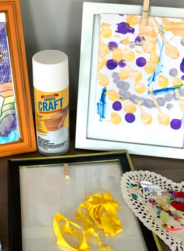 How to Easily Turn Old Frames into a Kids Art Display