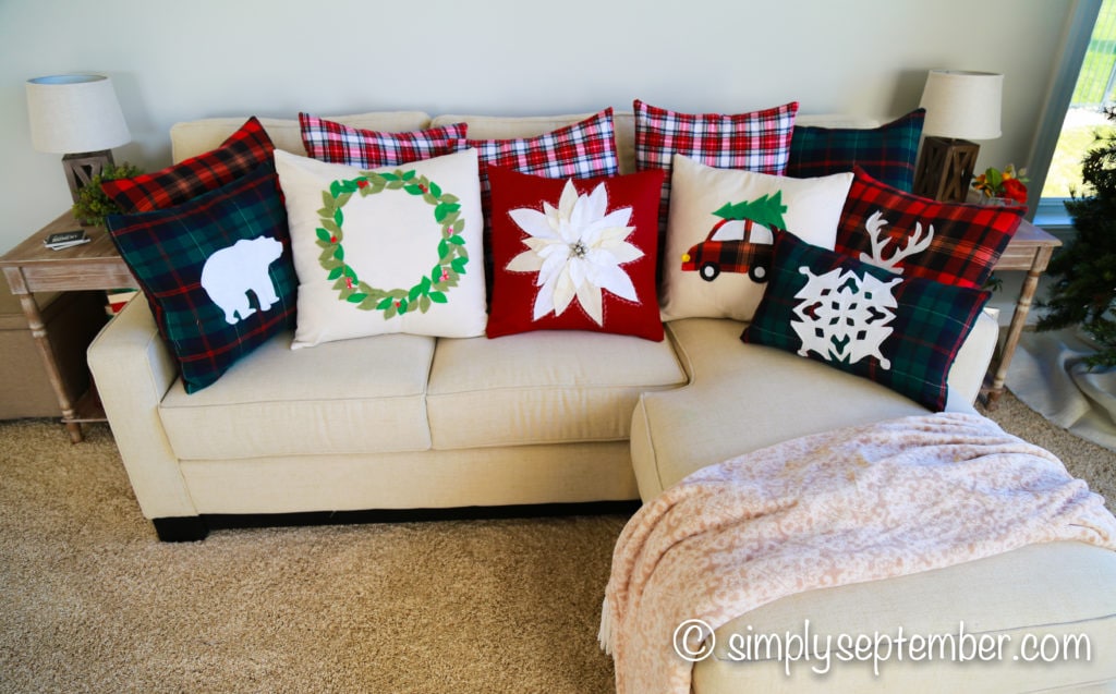 How to Make Winter/Holiday Pillow Slipcovers (TUTORIAL) - Simply September