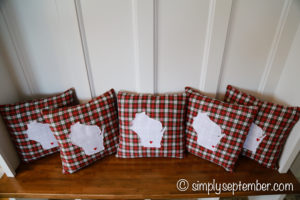 how to make a state specific pillow tutorial, state pillow, state pattern, sewing pattern, diy pillow, pillow slipover, sewing pattern, sewing tutorial, diy gift, housewarming gift, hostess gift, college graduation gift, new home gift