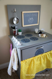 diy kitchen, diy toy kitchen, toy kitchen, furniture remodel, repurposing old furniture, toy kitchen