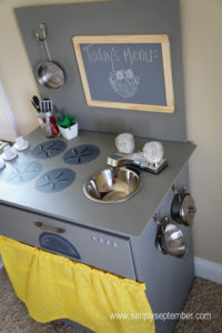 diy kitchen, diy toy kitchen, toy kitchen, furniture remodel, repurposing old furniture, toy kitchen