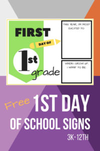 first day of school printables, school, first day of school, 3k, 4k, 5k, 1st grade, 2nd grade, 3rd grade, 4th grade, 5th grade, 6th grade, 7th grade, 8th grade, 9th grade, 10th grade, 11th grade, 12th grade, printable, free printable, family tradition, scrapbook, last day of school, 1st day of school sign, 1st day of school, 1st day