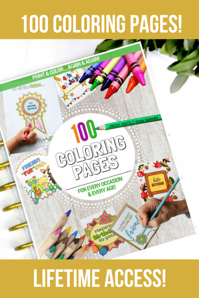 100 Coloring Pages- Digital Coloring Book - Simply September