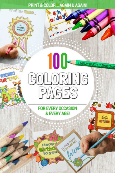 100 Coloring Pages- Digital Coloring Book - Simply September