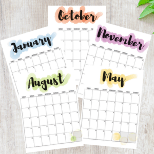 2018, 2018 calendars, free printable calendars, free calendars, calendar designs, watercolor calendars