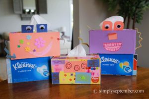 How to creatively give back to your child's school, Kleenex, box top points, box tops, back to school, school crafts, Kleenex crafts, tissue crafts, kid crafts, crafts for kids, helping schools, giving back to schools, flu season, Kleenex boxes