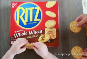 how to turn snack time into learning time, learn with snacks, learn with food, teaching math at home, simply September, RITZ Crackers, Learning with food, teaching with food