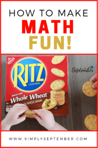 how to turn snack time into learning time, learn with snacks, learn with food, teaching math at home, simply September, RITZ Crackers, Learning with food, teaching with food