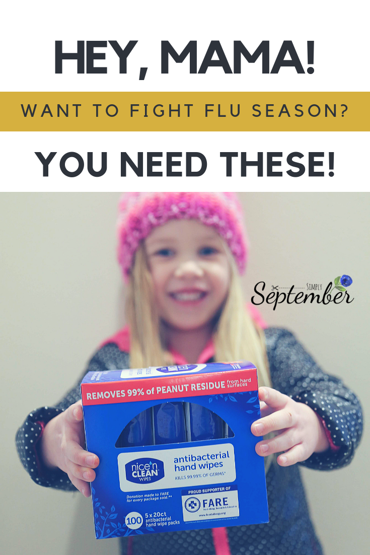 flu season, preventing the flu, fighting the flu, nice n' CLEAN, hand wipes, sanitizer, clean hands, germs, preventing germs, simply september