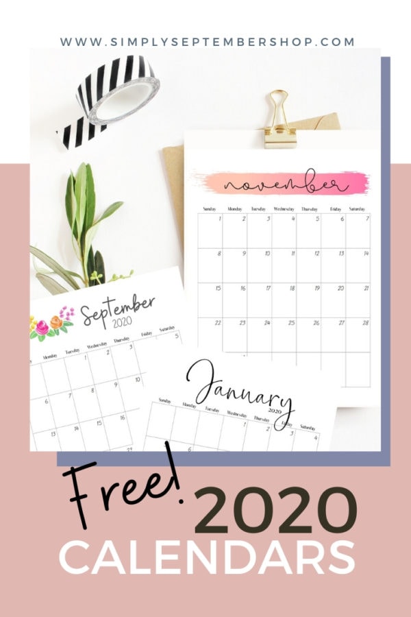 Free and Beautiful 2020 Printable Calendars - Simply September