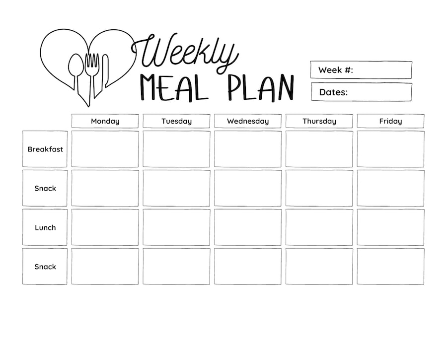 Kid-Friendly Weekly Meal Planner Template - Simply September