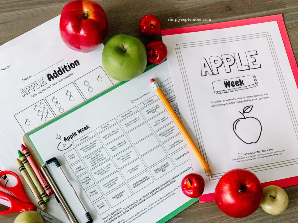 Apple Week: PreK-1st Grade Apple Themed Resources - Simply September