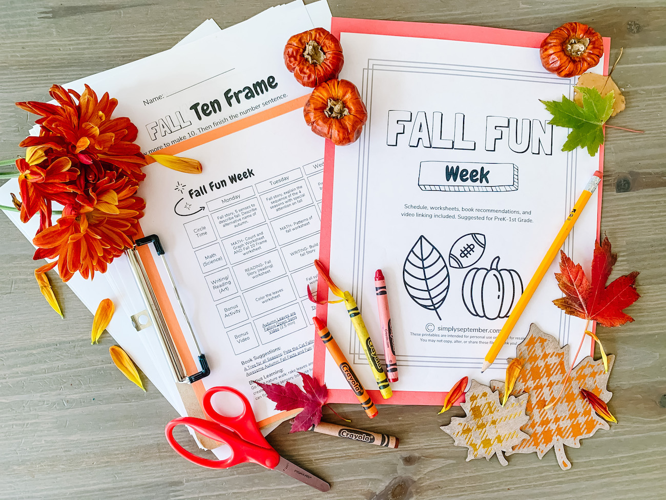 Fall Fun Week: PreK-1st Grade Pumpkin Themed Resources - Simply September