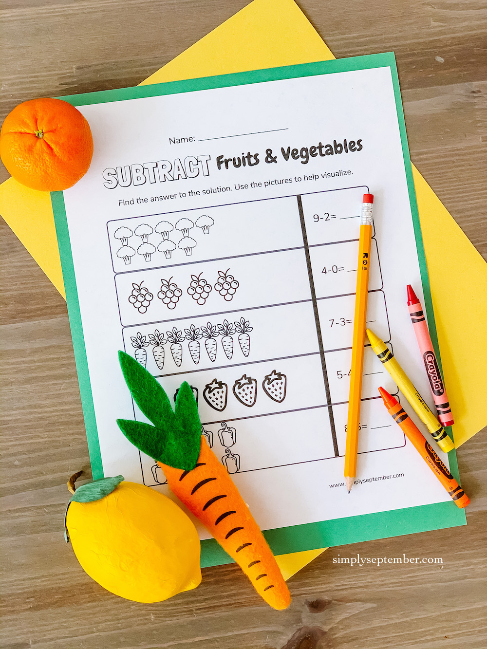 Fruit & Vegetable Week: PreK-1st Grade Themed Resources - Simply September